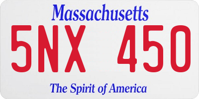 MA license plate 5NX450