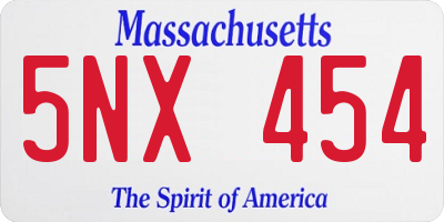 MA license plate 5NX454