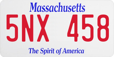 MA license plate 5NX458