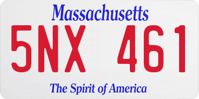 MA license plate 5NX461