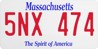 MA license plate 5NX474