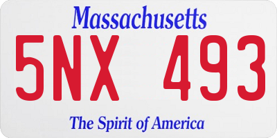 MA license plate 5NX493