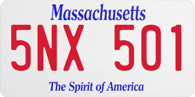 MA license plate 5NX501