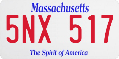 MA license plate 5NX517
