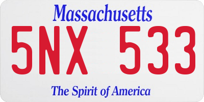 MA license plate 5NX533