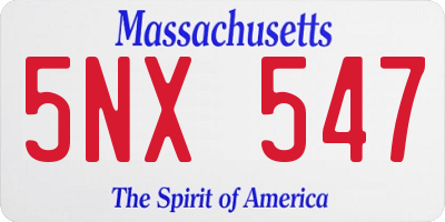 MA license plate 5NX547