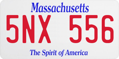 MA license plate 5NX556