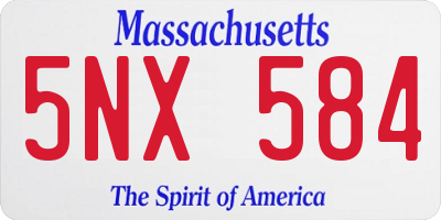 MA license plate 5NX584