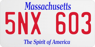 MA license plate 5NX603