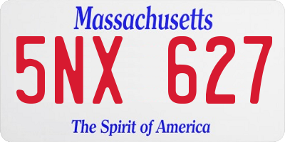 MA license plate 5NX627