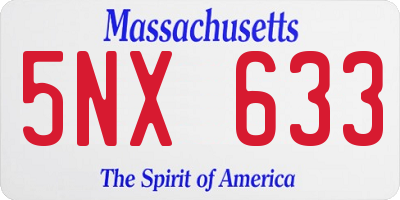 MA license plate 5NX633