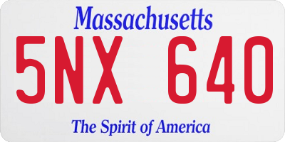 MA license plate 5NX640