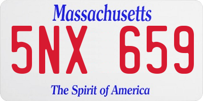 MA license plate 5NX659