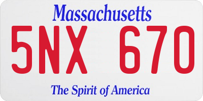 MA license plate 5NX670