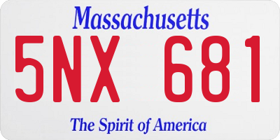 MA license plate 5NX681