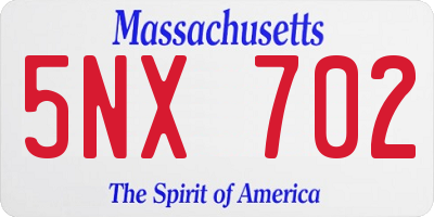 MA license plate 5NX702