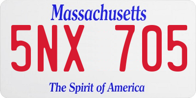 MA license plate 5NX705