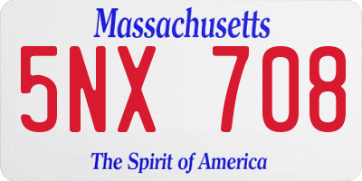 MA license plate 5NX708