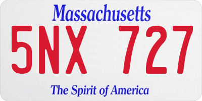 MA license plate 5NX727