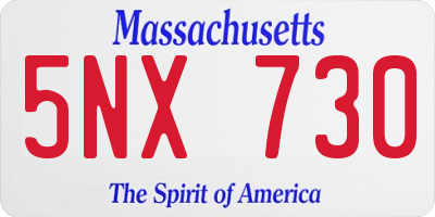 MA license plate 5NX730