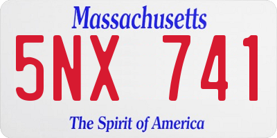 MA license plate 5NX741