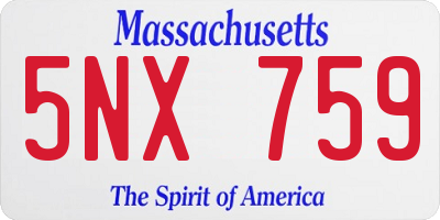 MA license plate 5NX759