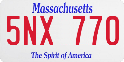 MA license plate 5NX770