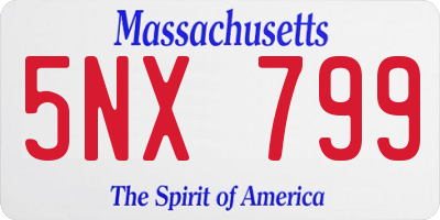 MA license plate 5NX799
