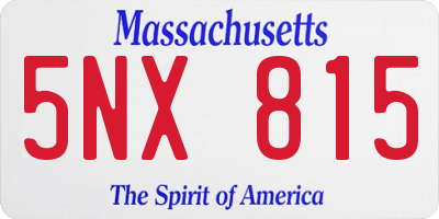 MA license plate 5NX815