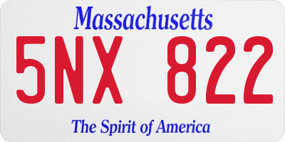 MA license plate 5NX822