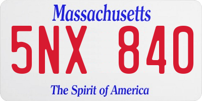 MA license plate 5NX840