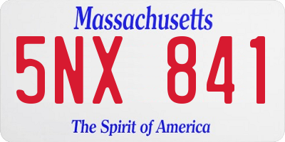 MA license plate 5NX841