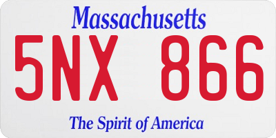 MA license plate 5NX866