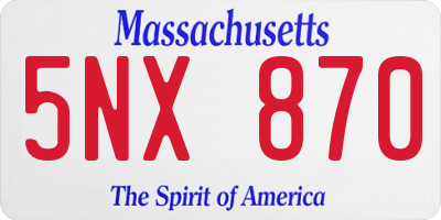 MA license plate 5NX870