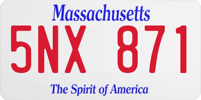 MA license plate 5NX871