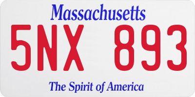 MA license plate 5NX893