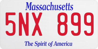 MA license plate 5NX899