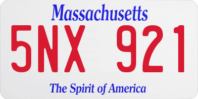 MA license plate 5NX921