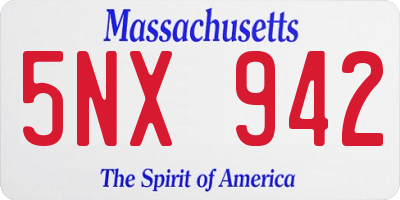 MA license plate 5NX942