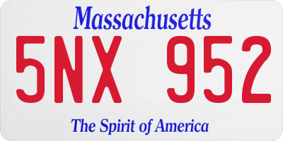 MA license plate 5NX952