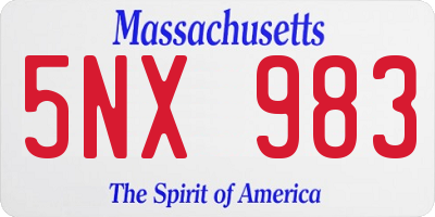 MA license plate 5NX983