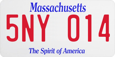 MA license plate 5NY014