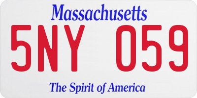 MA license plate 5NY059
