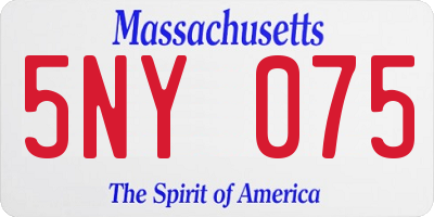 MA license plate 5NY075