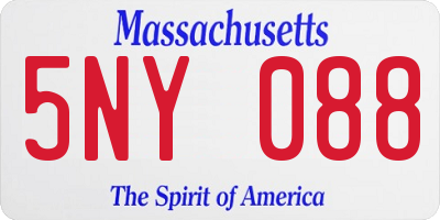 MA license plate 5NY088