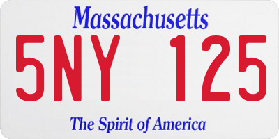 MA license plate 5NY125