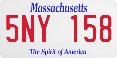 MA license plate 5NY158