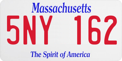 MA license plate 5NY162