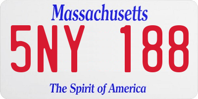 MA license plate 5NY188