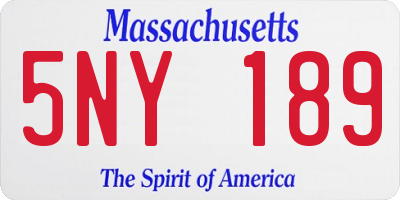 MA license plate 5NY189